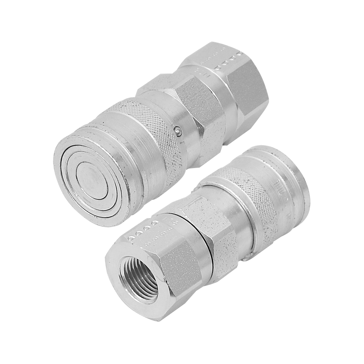 Acople rápido hidráulico - cara plana - hembra - 3/4" nptf - 350 bar.